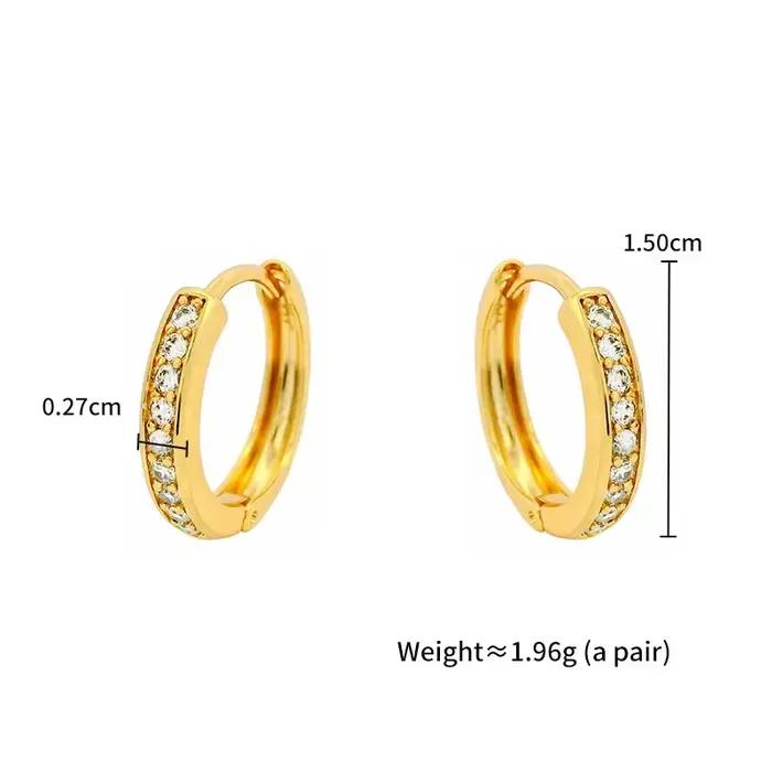 XP Jewelry --- AAA + boucles d'oreilles en Zircon pour femmes, bijoux à la mode, vente en gros, plaqué or pur 24 carats, écologique