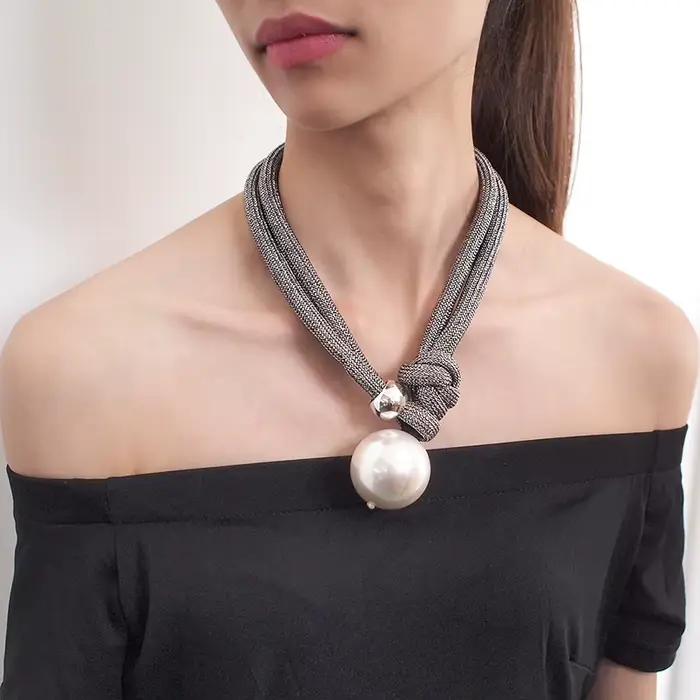 MANILAI-Colliers avec pendentif en perles pour femmes, bijou avec ULoptique ajustable, nouvelle collection