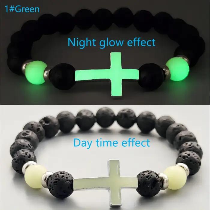 Bracelet vintage en pierre constante scintillant dans le noir avec breloque lumineuse multicolore pour homme et femme occasions spéciales