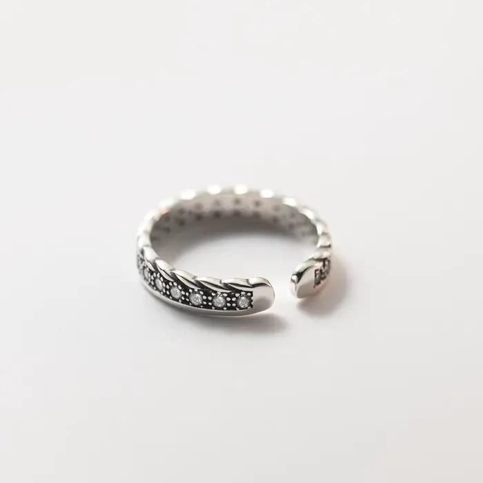 Bagues Géométriques En Argent Sterling 925 Avec Zircon Blanc Pour Femmes Luxe Mode Cocktail Occasion Spéciale