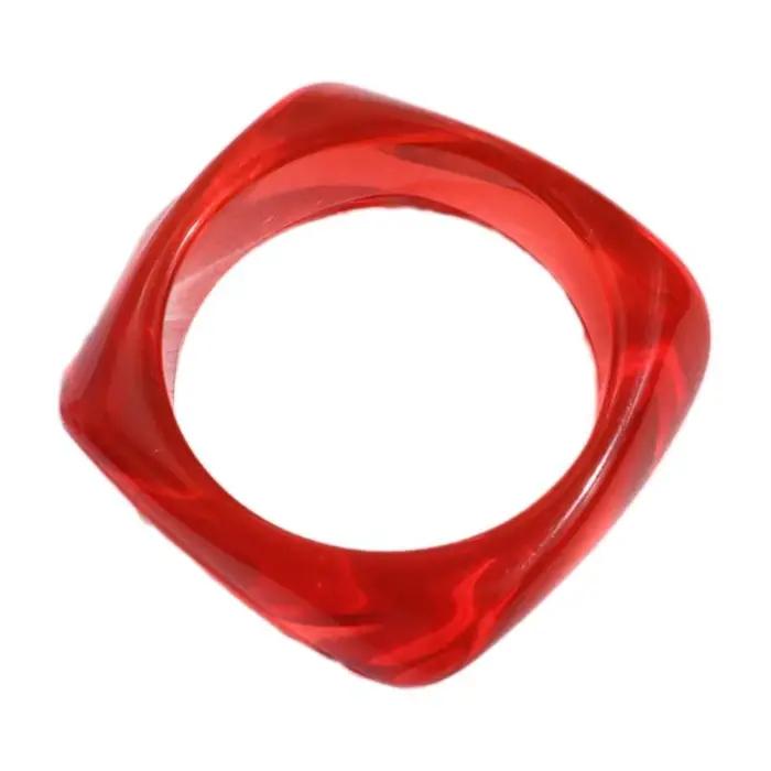 Bracelet en résine épaisse 39BD, accessoire déclaration Unique forme carrée géométrique