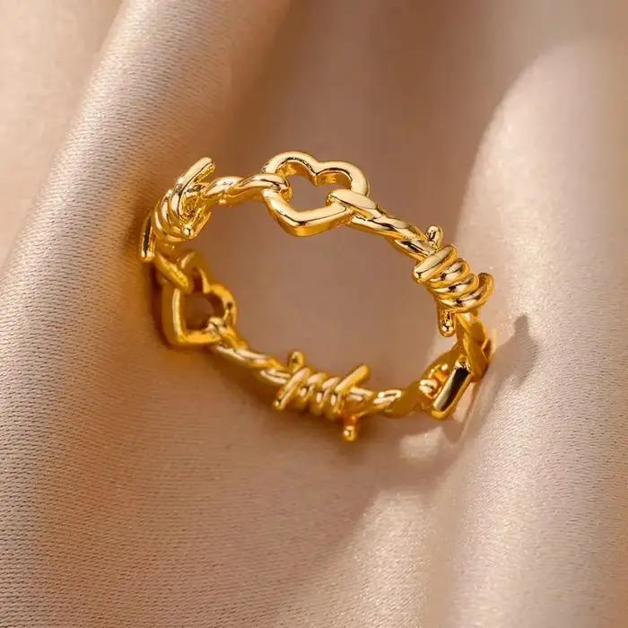 Bague Claddagh classique plaquée or 18 carats acier inoxydable nœud celtique alliance de mariage pour femme cadeau occasions spéciales