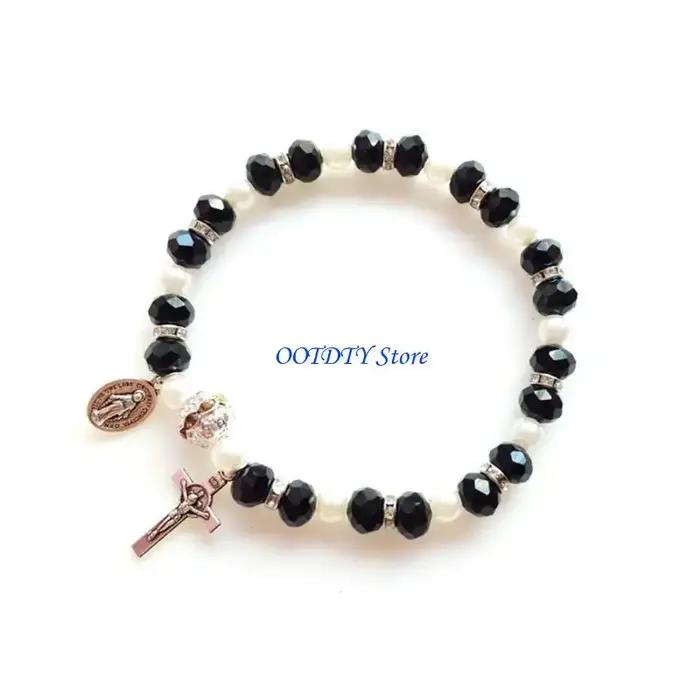 367a Rosary Bracelet Perle élastique Charme fille fille Hands Decoration
