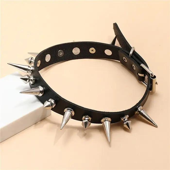 Collier gothique punk à rivets cuir pu torques pour hommes et femmes occasions spéciales style y2k