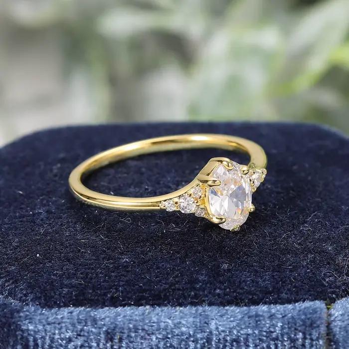 Bague en argent sterling 925 sertie de moissanite ronde pour femmes occasions spéciales engagement mariage fiançailles