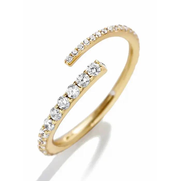 ROXI INS géométrie blanc Zircon anneau ouvert pour les femmes 925 en argent Sterling anneaux réglables bijoux Aros Plata 925 Mujer