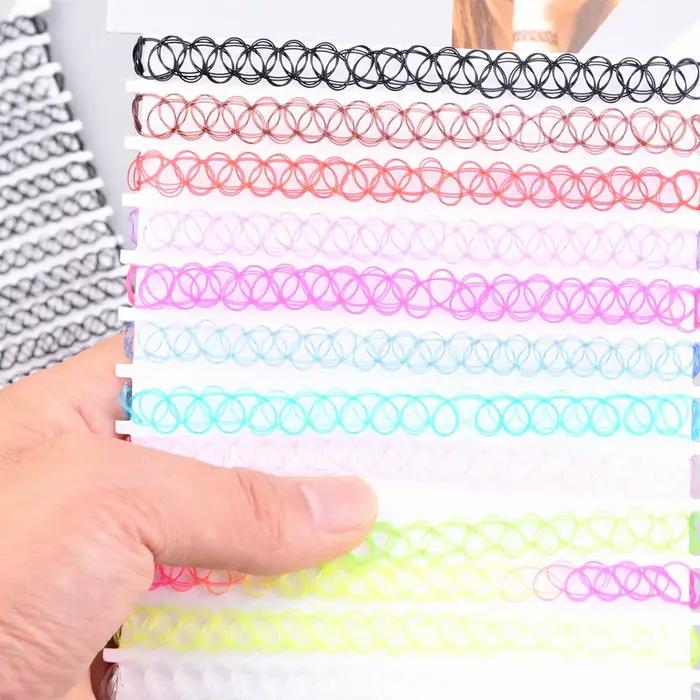 Colliers ras du cou Punk pour filles set complet de 12 pièces avec options de couleur or jaune clair et rouge marron pour femmes occasions spéciales