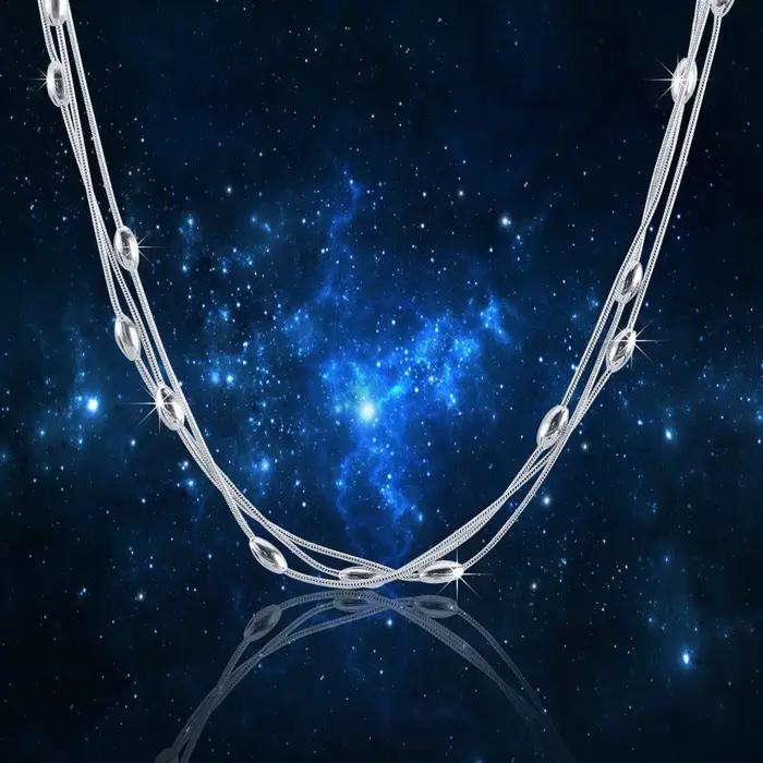 Collier de perles en argent sterling 925 pour femmes, accessoires de luxe, à la mode, pour fête de m
