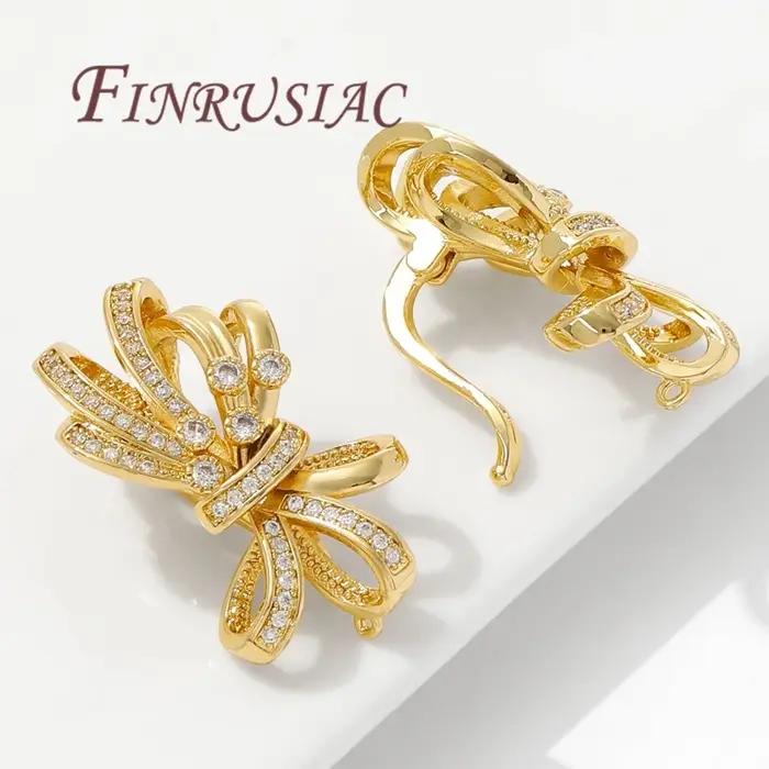 Colliers en perles plaqués or 18 carats fermoirs en laiton zircon bijoux DIY accessoires pour bracelets occasions spéciales femmes