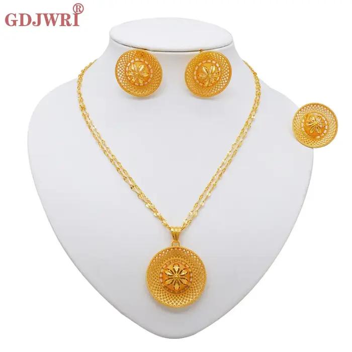 Nouveaux ensembles de bijoux éthiopiens collier boucles d'oreilles bague pour femmes filles femme mè