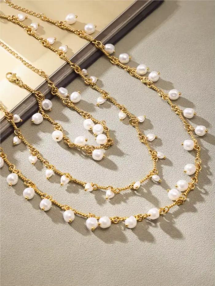 Bracelet de collier à breloques multi-cœurs plaqué or 18 carats pour femmes occasions spéciales ethnique style