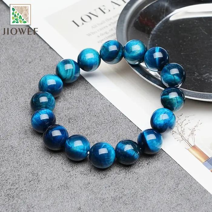 Bracelet œil de tigre bleu naturel, en pierre naturelle véritable, purifiant le corps, véritable pou