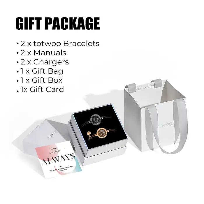 Bandeau Lumineux et Vibrant à Distance Totwoo Cadeau pour Couples Relations à Distance Bracelet Intelligent Soleil et Lune Amour