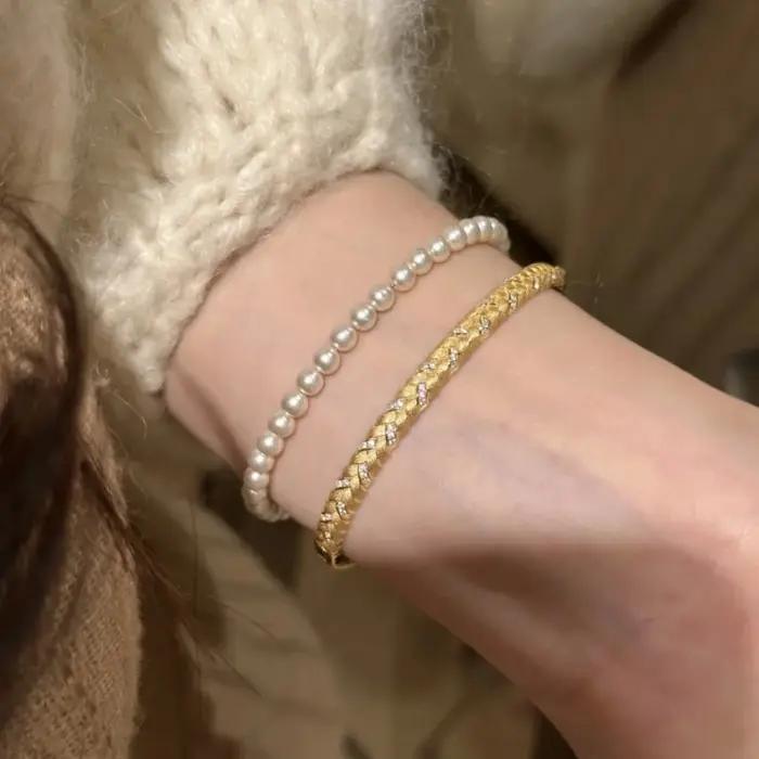 Bracelet en argent sterling 925 pour femme et homme avec zirkonium et cristal style tendance pour usage quotidien et cadeau élégant