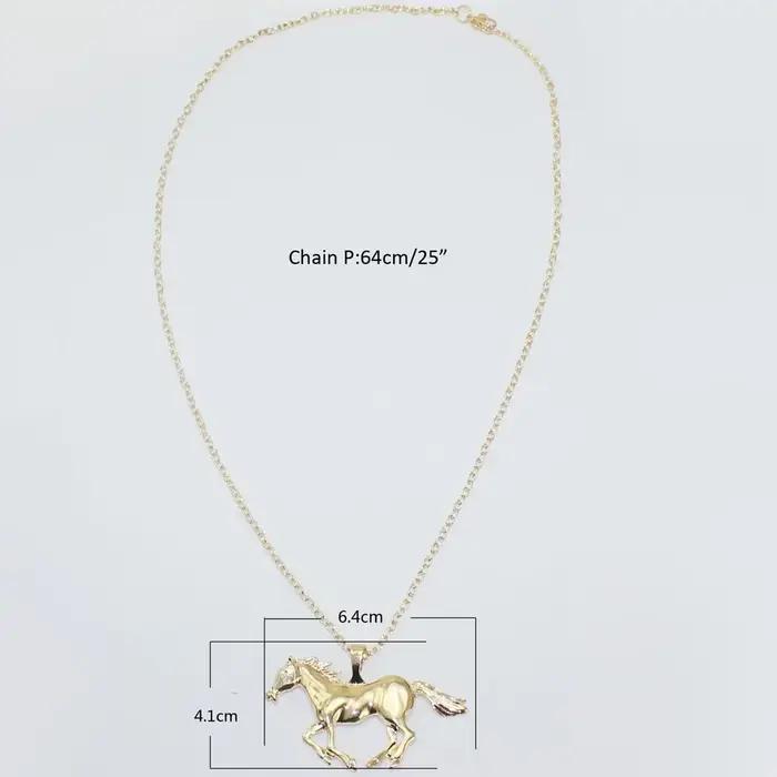 Collier à breloque cheval plaqué or plaqué argent élégant pour homme femme occasions spéciales style classique mode animal de compagnie