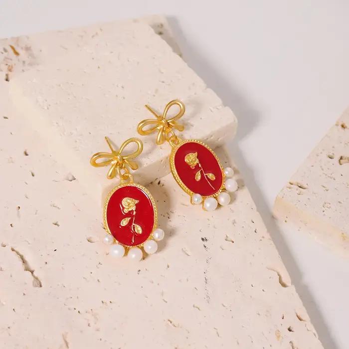 Boucles d'oreilles en plaqué or 18 carats pour femmes