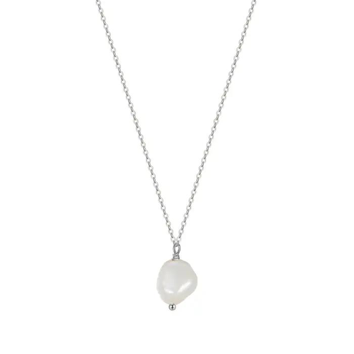 ORSA JEWELS 925 collier de perles en argent Sterling avec véritable perle baroque naturelle irrégulière pour les femmes collier bijoux GPN22