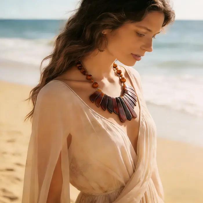 Collier de déclaration en Agate naturelle pour femmes