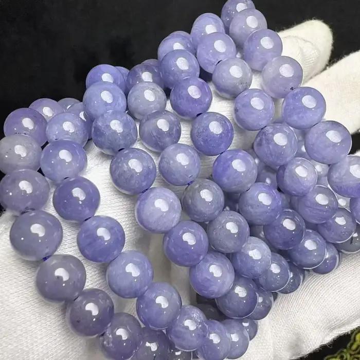 Prestyle Meihan – Bracelet et collier de perles rondes en Tanzanite naturelle AAA
