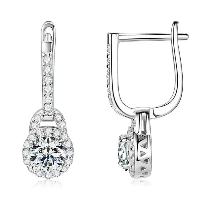 IOGOU luxe S925 argent 5mm 0.5ct Moissanite boucles d'oreilles pour les femmes réel Moissanite diama