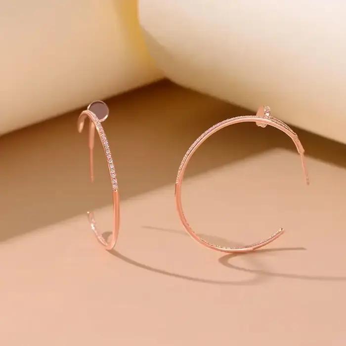 Boucles d'oreilles Moissanite plaquées or blanc 18 carats pour femmes
