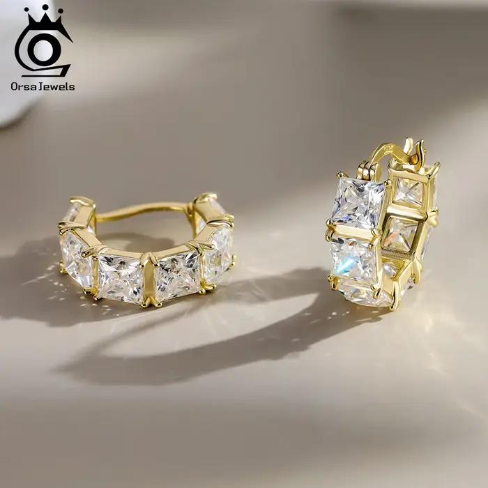 Boucles d'oreilles créoles de luxe en argent sterling 925 avec Moissonite pour femmes, idéales pour les occasions spéciales, quotidien, mariage, anniversaire, demande en mariage
