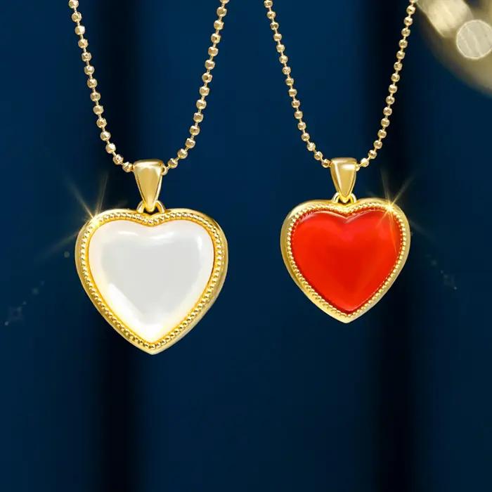 Szjinao – collier en Agate naturelle 100% or véritable 18 carats pour femmes