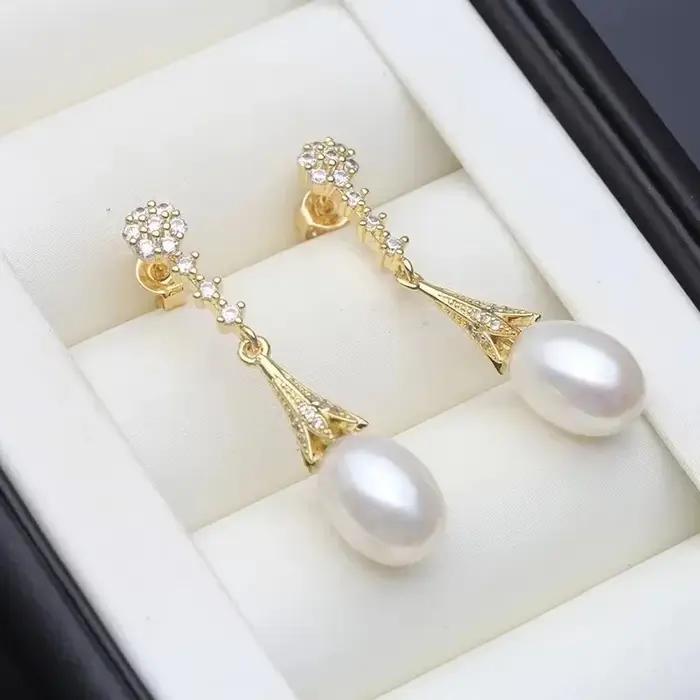 Nouvelles boucles d'oreilles pendantes en perles naturelles pour femmes, en argent 925, style bohème
