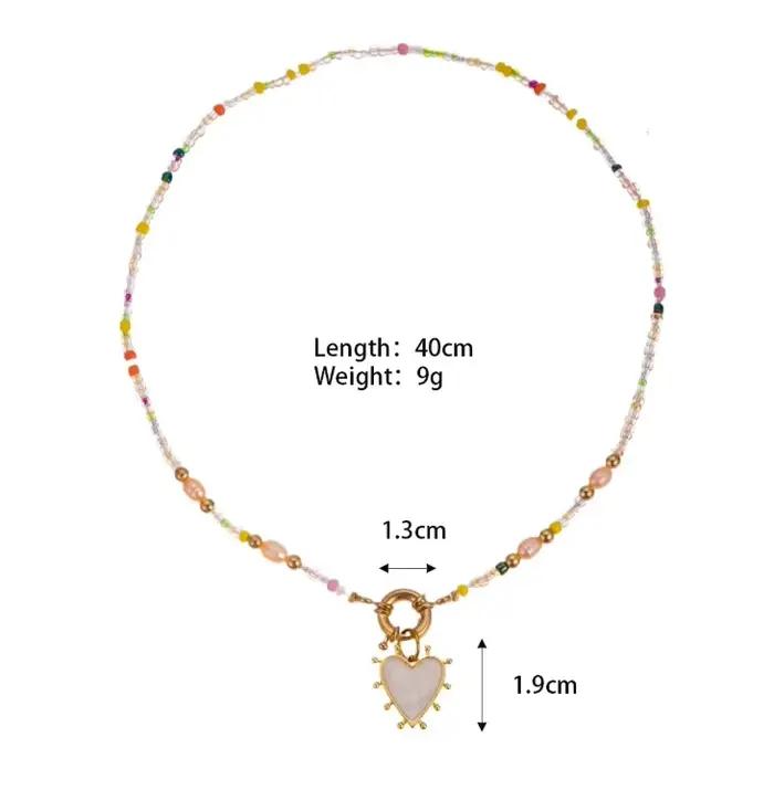 Fête des mères maman collier cadeau émail coeur pendentif collier nouvelle mode perle perles collier