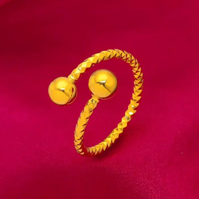 Bague à fleurs en spirale de dubaï pour femmes brésiliennes, couleur or 24K, pour mariée, arabe, éth