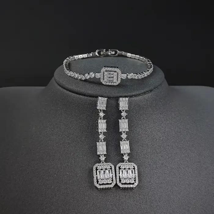 Moonso – ensemble de bijoux de luxe Vintage couleur argent, 2 pièces par ensemble, dubaï africain po