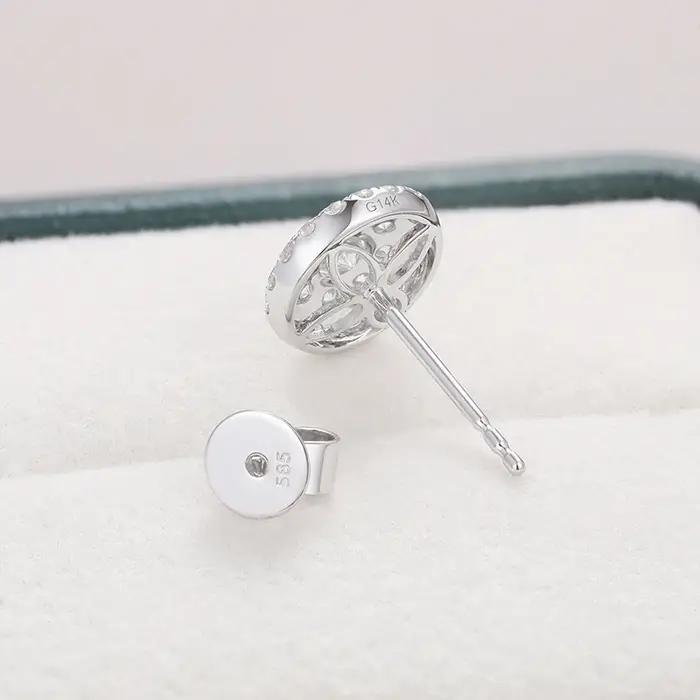 Boucles d'oreilles en diamant créées en vrai laboratoire pour femmes