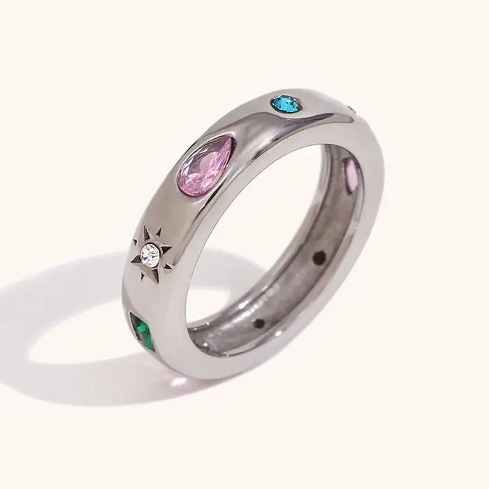 La.Muses – bagues simples en zircone cubique, en acier inoxydable haut de gamme, en or 18 carats pour femmes, bijoux et accessoires quotidiens résistants à l'eau