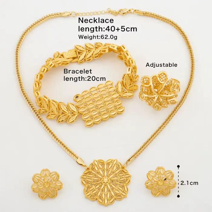 Ensemble de bijoux pour fête, pendentif, collier et boucles d'oreilles avec Bracelet, bague, collier de fiançailles, boucles d'oreilles 
