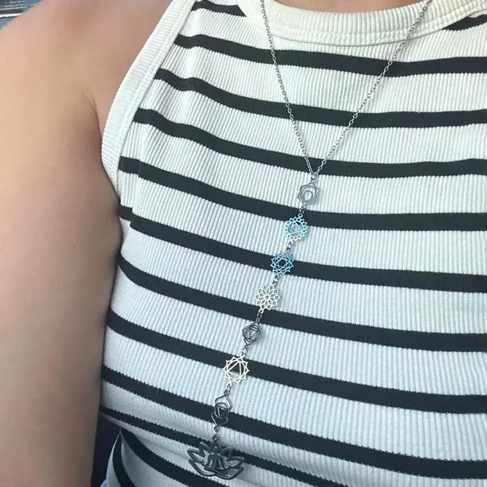 Collier de Yoga 7 Chakras acier inoxydable Boho pour femmes méditation cadeau spirituel occasions spéciales