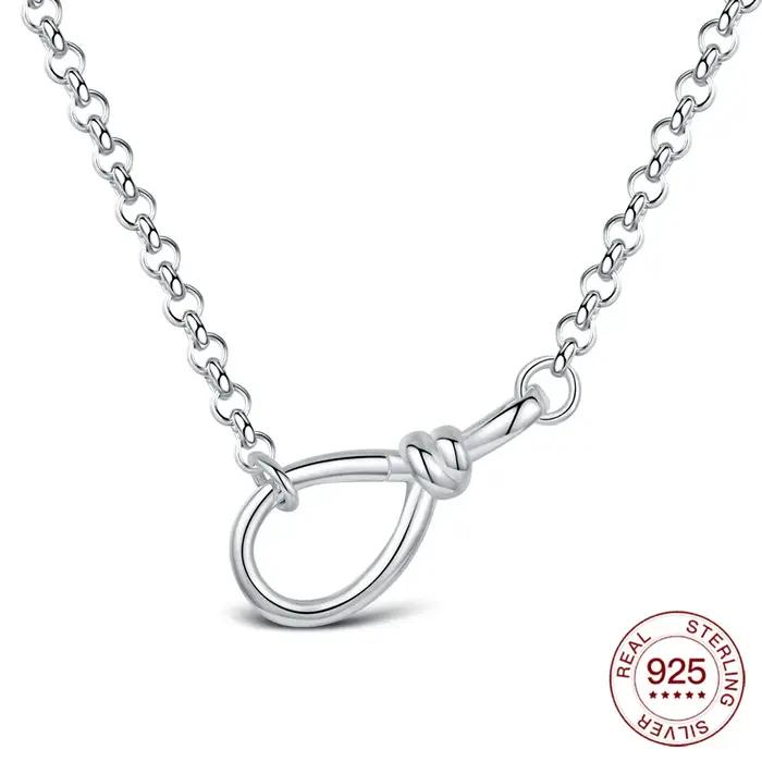 Collier infini minimaliste en argent Sterling 925 Original, idéal pour Bracelet, bricolage pour femm