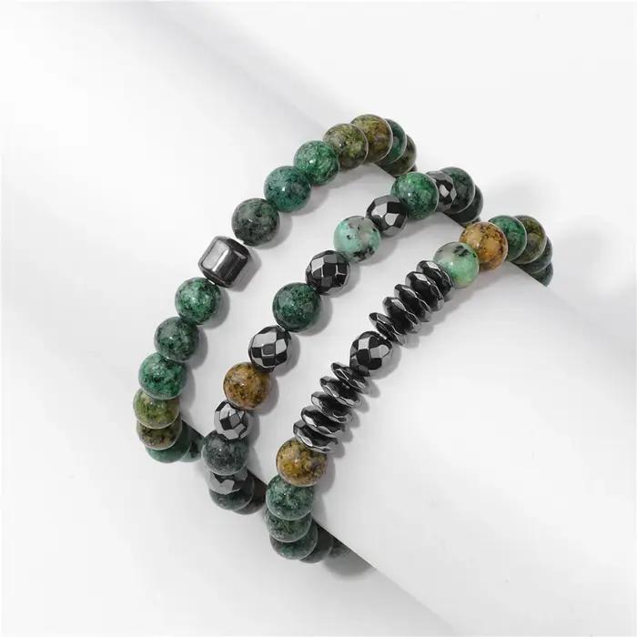Bracelets perlés en pierre naturelle Lapis Lazuli pour hommes et femmes