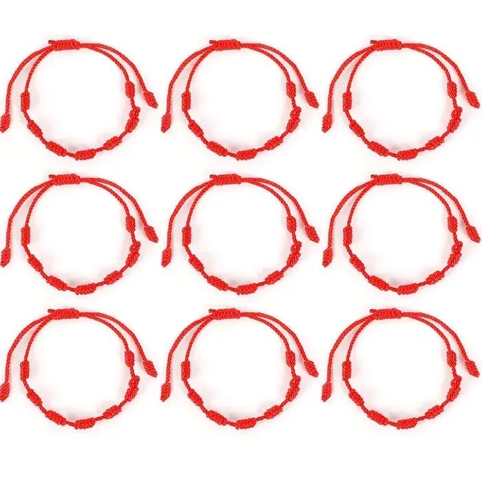 Bracelet à cordes rouge mauvais œil pour amoureux, amulette porte-bonheur et amitié, corde tressée faite à la main, bijoux cadeaux, 2024