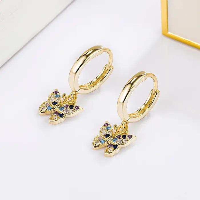Boucles d'oreilles en or 14K diamant naturel pour femmes occasions spéciales bohémiennes anniversaire mariage cadeau pour Noël Halloween