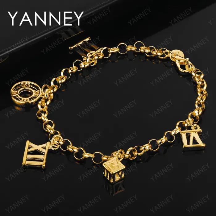 Nouveau 925 argent Sterling 18K or Fine 8 pouces pendentif Bracelet pour les femmes mode charme Coup