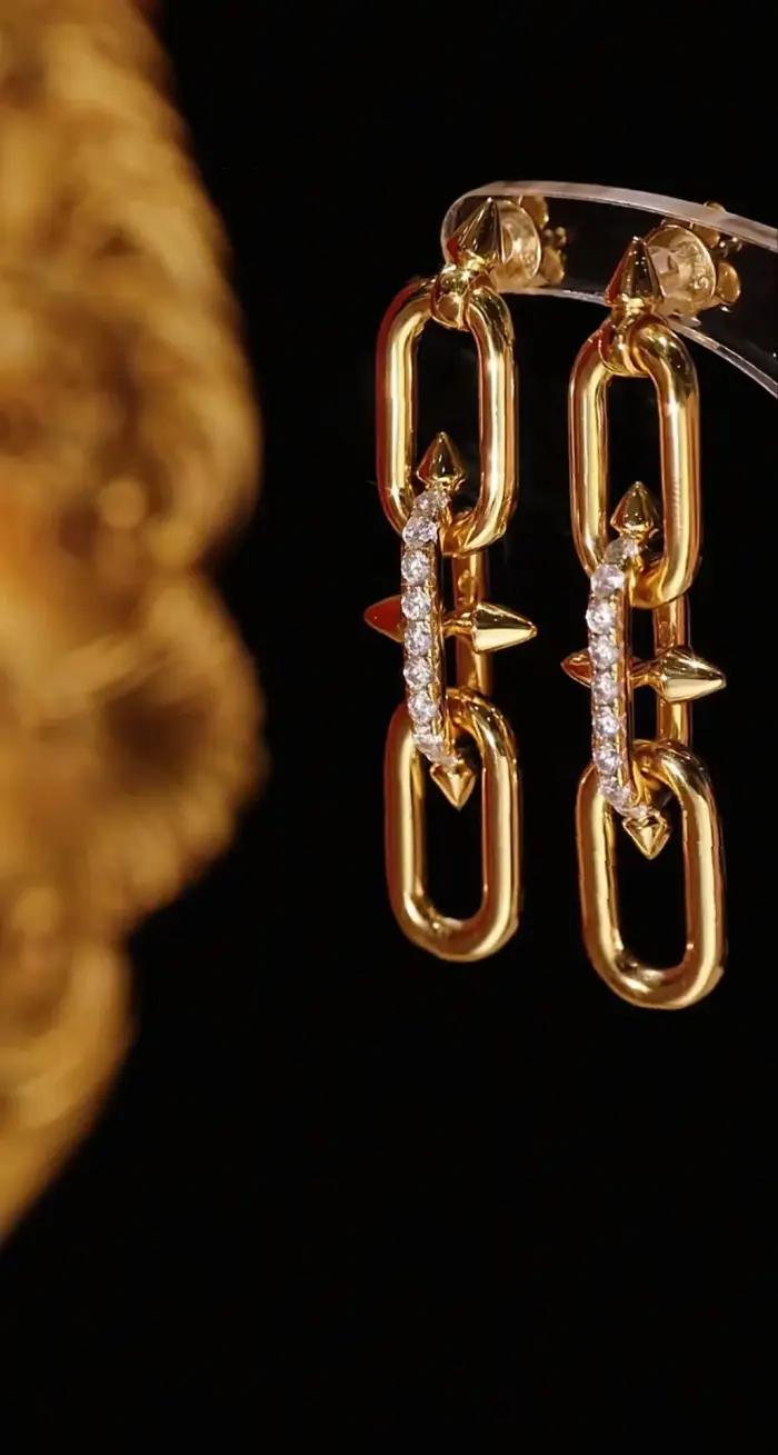 BELLUX 925 argent synthétique Zircon or anneau boucle dynamique mode ongles femmes boucles d'oreilles Banquet bijoux fins