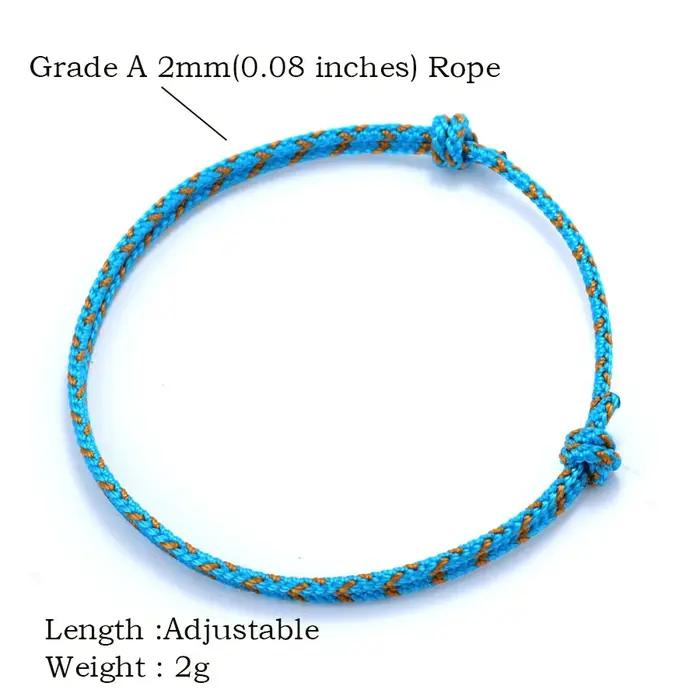Bracelet en corde colorée ethnique tissé à la main