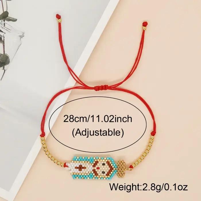 Bracelet perlé tricoté à la main pour femme design bohème simple géométrie occasion spéciale jeunes filles
