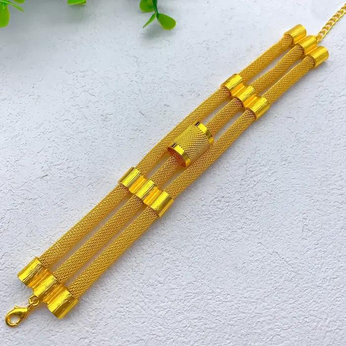 Ensemble de bijoux de luxe éthiopiens multicouches couleur or 24 carats pour femmes