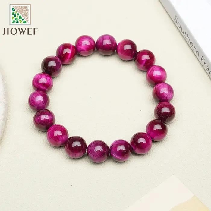 Bracelets œil de tigre rouge Rose naturel pour femmes