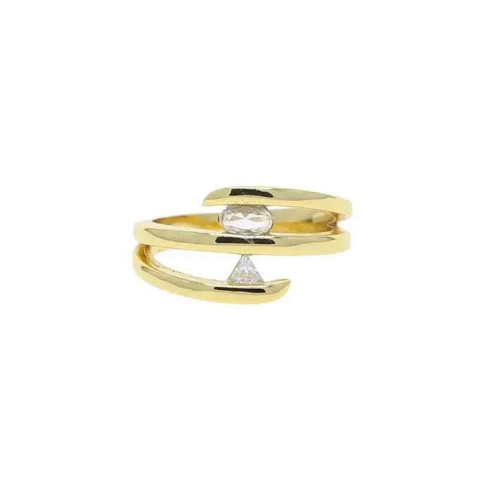 Bague en or trois cercles pour femmes, bijou de mariage unique, en stock, 2025