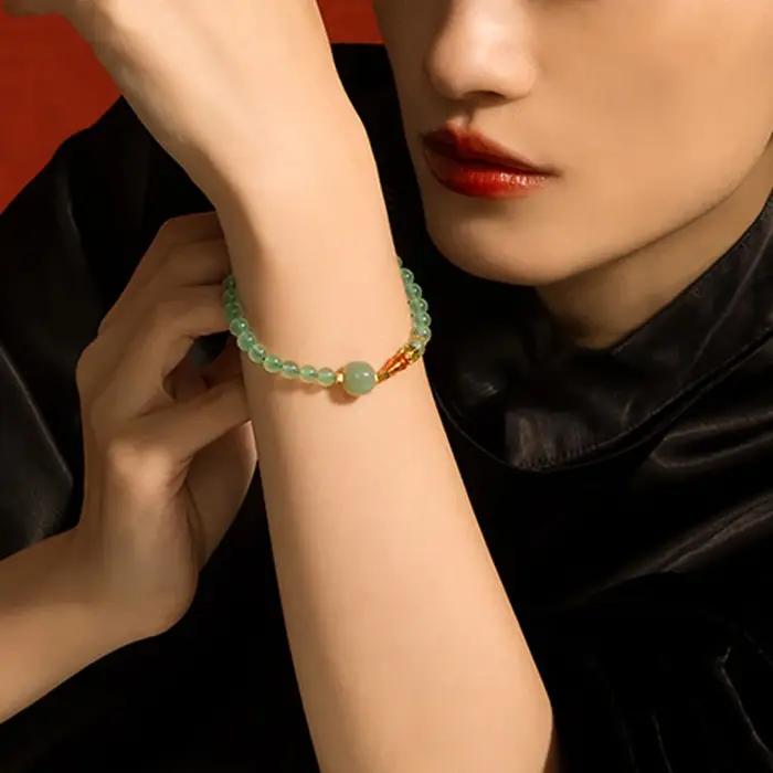 Bracelet fait main perles rondes émail plaqué or argent S925 styles variés pour femme cadeaux occasions spéciales
