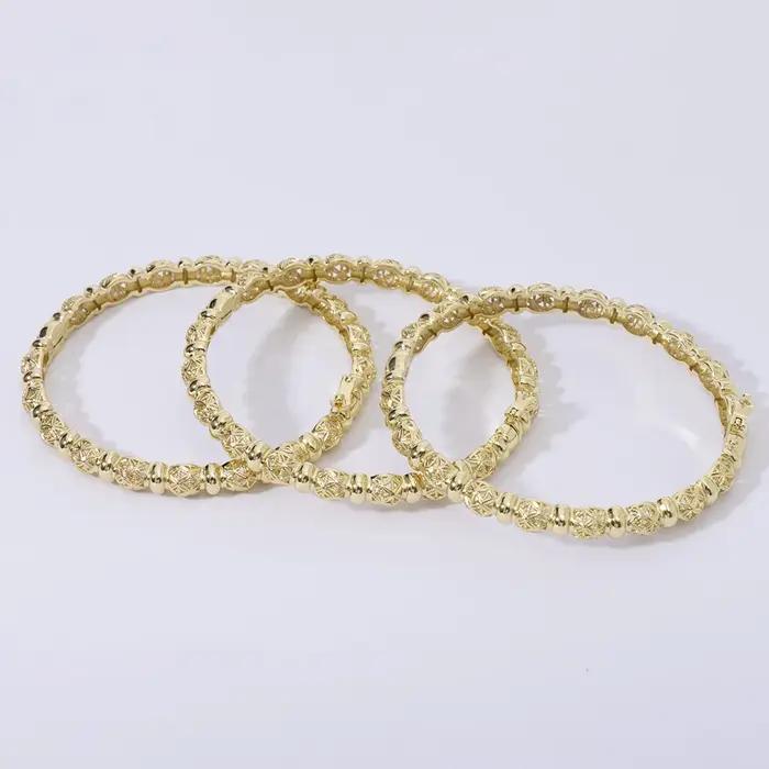 LUIZADA nouveau Vintage indien femmes Bracelet mariage africain luxe plaqué or mariée exquis chanceux