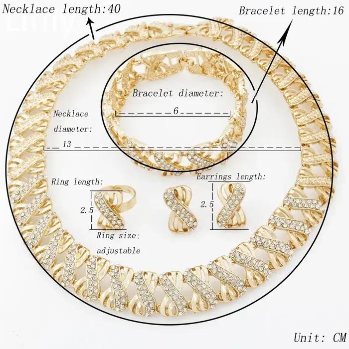 Ensemble de bijoux plaqués or 18 carats