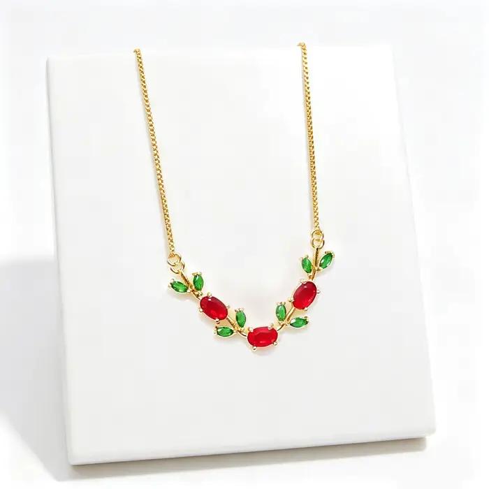 Parure de bijoux de luxe pour femme, collier et bracelet en strass motif feuille de vigne et fleur,